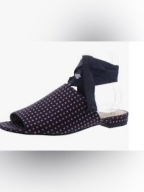 Sam Edelman Navy/Red Patterned Flat heels  with Lace Up Ribbon: Size 7